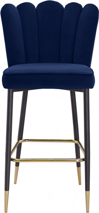 Meridian Furniture - Lily Bar Stool Set of 2 in Navy - 961Navy-C