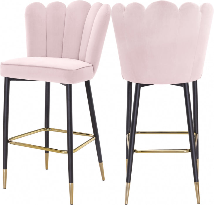 Meridian Furniture - Lily Bar Stool Set of 2 in Pink - 961Pink-C - GreatFurnitureDeal