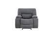 GFD Home - Ohio Manual Recliner 3Pc Living Room Set Made With Chenille Upholstery in Gray - GreatFurnitureDeal