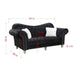 GFD Home - Jessica 2pc Living Room Velvet Material Sofa and Love Seat in Color Black - GreatFurnitureDeal