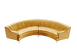 GFD Home - Gold Velvet Curved Sofa - GreatFurnitureDeal