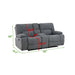 GFD Home - Ohio Manual Recliner 3Pc Living Room Set Made With Chenille Upholstery in Gray - GreatFurnitureDeal