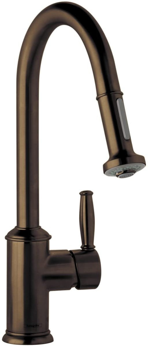 Hansgrohe Swing C Series Single Lever Handle Kitchen Pull-Out Faucet with 2 Spray Modes, Oil Rub Bronze -  06128620 - GreatFurnitureDeal