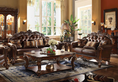 Acme Furniture - Vendome 2-Piece Living Room Set in Cherry - 52001-52002 - GreatFurnitureDeal