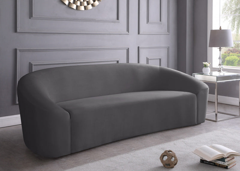 Meridian Furniture - Riley Velvet Sofa in Grey - 610Grey-S - GreatFurnitureDeal