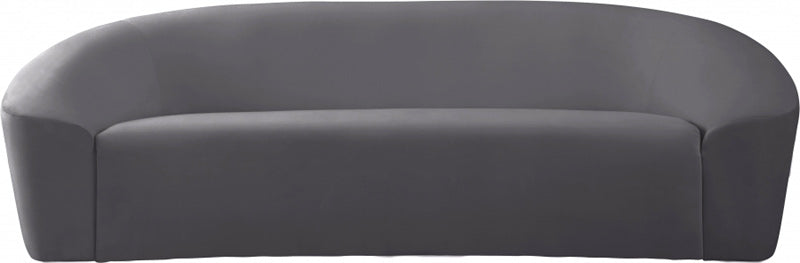 Meridian Furniture - Riley Velvet Sofa in Grey - 610Grey-S - GreatFurnitureDeal