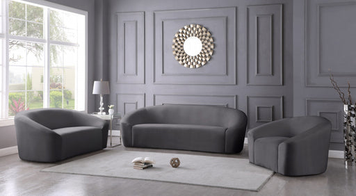 Meridian Furniture - Riley Velvet Loveseat in Grey - 610Grey-L - GreatFurnitureDeal