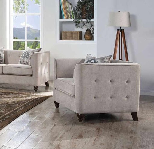 Acme Furniture - Cyndi Tan Fabric Chair w-1 Pillow - 52057 - GreatFurnitureDeal