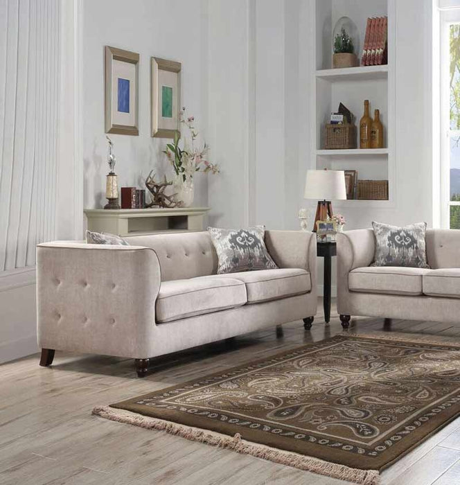 Acme Furniture - Cyndi Tan Fabric Sofa w-2 Pillows - 52055 - GreatFurnitureDeal