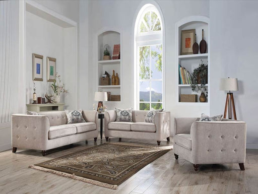 Acme Furniture - Cyndi Tan Fabric 3 Piece Living Room Set - 52055-56-57 - GreatFurnitureDeal