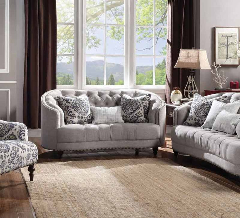 Acme Furniture - Saira Light Gray Fabric Loveseat w/3 Pillows - 52061