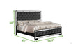 GFD Home - Madison Full 6 Pc Upholstery Bedroom Set Made With Wood in Black - GreatFurnitureDeal