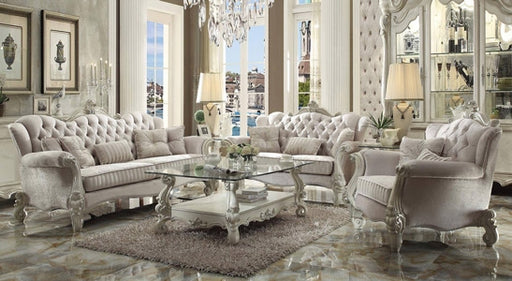 Acme Furniture - Versailles Ivory Velvet & Bone White 3 Piece Living Room Set - 52105-06-07 - GreatFurnitureDeal