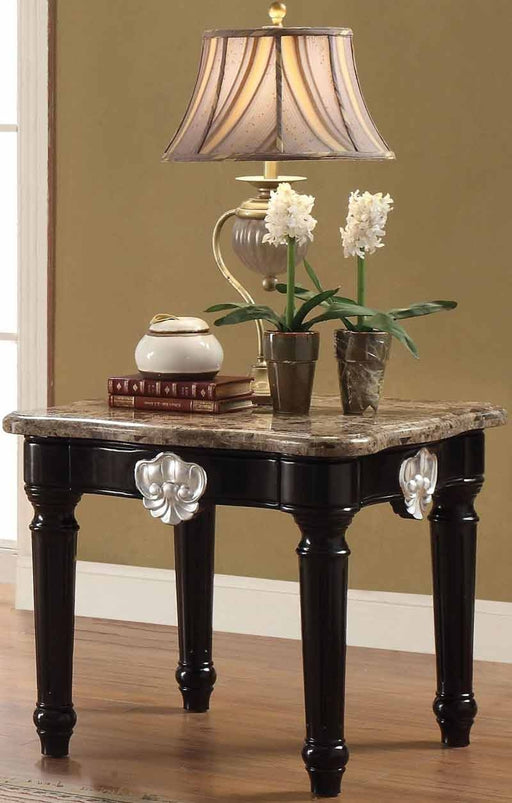 Acme Furniture - Ernestine Marble and Black End Table - 82152 - GreatFurnitureDeal