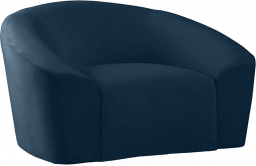 Meridian Furniture - Riley Velvet Chair in Navy - 610Navy-C - GreatFurnitureDeal