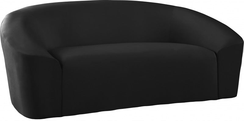 Meridian Furniture - Riley Velvet Loveseat in Black - 610Black-L - GreatFurnitureDeal