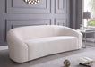 Meridian Furniture - Riley Velvet Sofa in Cream - 610Cream-S - GreatFurnitureDeal