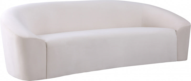 Meridian Furniture - Riley Velvet Sofa in Cream - 610Cream-S - GreatFurnitureDeal