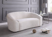 Meridian Furniture - Riley Velvet Loveseat in Cream - 610Cream-L - GreatFurnitureDeal