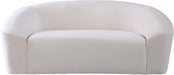 Meridian Furniture - Riley Velvet Loveseat in Cream - 610Cream-L - GreatFurnitureDeal