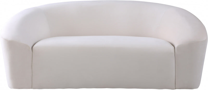 Meridian Furniture - Riley Velvet Loveseat in Cream - 610Cream-L - GreatFurnitureDeal