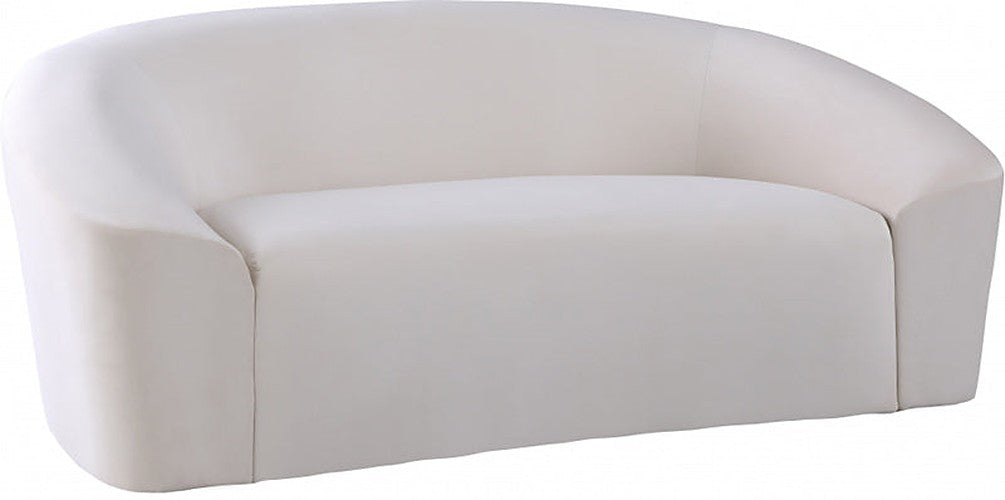 Meridian Furniture - Riley Velvet Loveseat in Cream - 610Cream-L - GreatFurnitureDeal