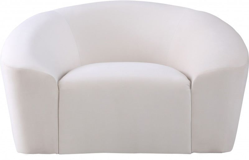 Meridian Furniture - Riley Velvet Chair in Cream - 610Cream-C - GreatFurnitureDeal