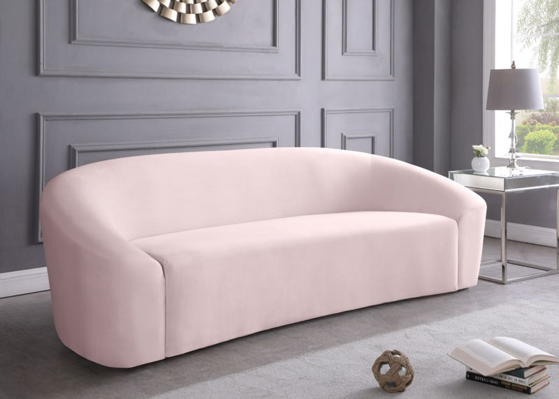 Meridian Furniture - Riley 3 Piece Living Room Set in Pink - 610Pink-S-3SET - GreatFurnitureDeal