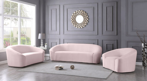 Meridian Furniture - Riley 3 Piece Living Room Set in Pink - 610Pink-S-3SET - GreatFurnitureDeal