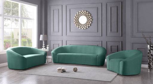 Meridian Furniture - Riley 3 Piece Living Room Set in Mint - 610Mint-S-3SET - GreatFurnitureDeal