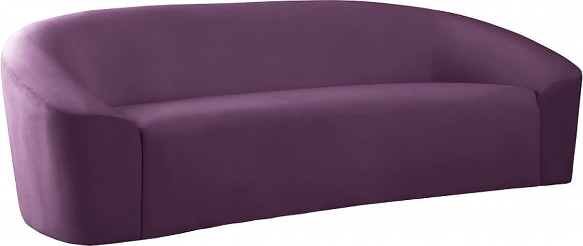 Meridian Furniture - Riley Velvet Sofa in Purple - 610Purple-S - GreatFurnitureDeal