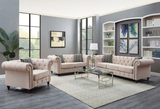 Acme Furniture - Aurelia 3 piece Living Room Set in Beige - 52420-3SET - GreatFurnitureDeal