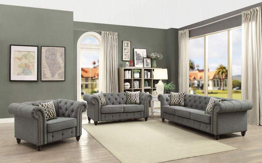 Acme Furniture - Aurelia Loveseat w-2 Pillows in Gray - 52426 - GreatFurnitureDeal