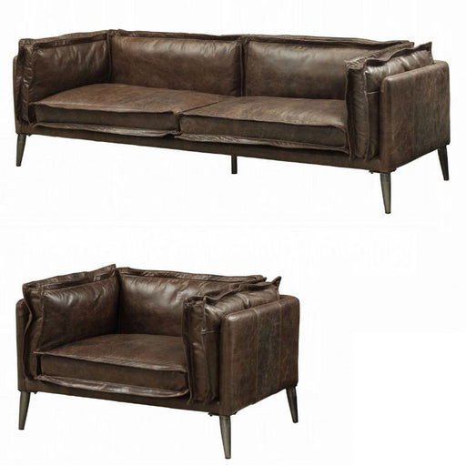 Acme Furniture - Porchester 2 Piece Sofa Set in Chocolate - 52480-81 - GreatFurnitureDeal