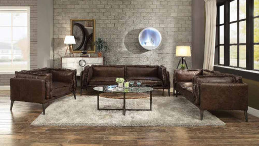 Acme Furniture - Porchester 3 Piece Living Room Set in Chocolate - 52480-81-82 - GreatFurnitureDeal