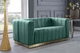 Meridian Furniture - Marlon 3 Piece Living Room Set in Mint - 603Mint-S-3SET - GreatFurnitureDeal