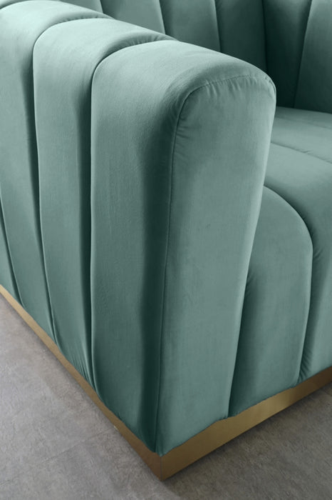 Meridian Furniture - Marlon Velvet Chair in Mint - 603Mint-C - GreatFurnitureDeal