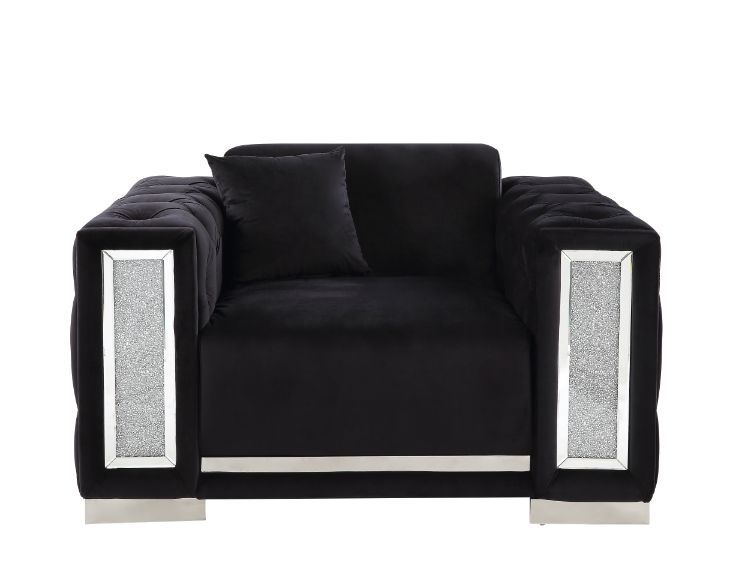 Acme Furniture - Trislar Chair w-Pillow in Black - 52527 - GreatFurnitureDeal
