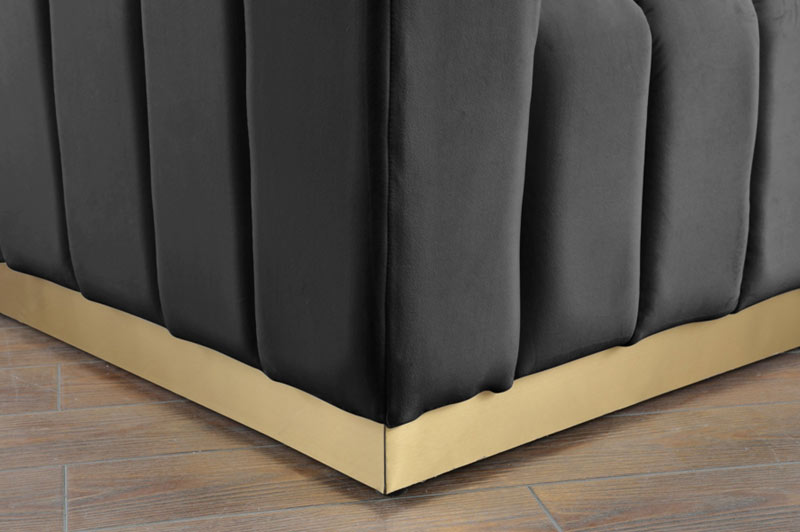 Meridian Furniture - Marlon Velvet Sofa in Grey - 603Grey-S - GreatFurnitureDeal