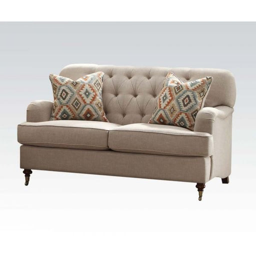 Acme Furniture - Alianza Contemporary Beige Fabric Loveseat - 52581 - GreatFurnitureDeal