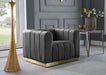 Meridian Furniture - Marlon Velvet Chair in Grey - 603Grey-C - GreatFurnitureDeal