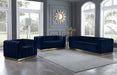 Meridian Furniture - Marlon Velvet Loveseat in Navy - 603Navy-L - GreatFurnitureDeal