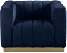 Meridian Furniture - Marlon Velvet Chair in Navy - 603Navy-C - GreatFurnitureDeal