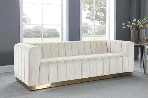 Meridian Furniture - Marlon 3 Piece Living Room Set in Cream - 603Cream-S-3SET - GreatFurnitureDeal