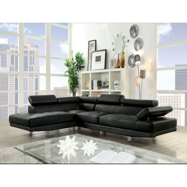 Acme Furniture - Connor Sectional Sofa in Black - 52650 - GreatFurnitureDeal