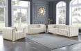 Meridian Furniture - Marlon Velvet Loveseat in Cream - 603Cream-L - GreatFurnitureDeal