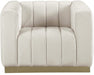 Meridian Furniture - Marlon Velvet Chair in Cream - 603Cream-C - GreatFurnitureDeal