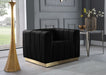 Meridian Furniture - Marlon 3 Piece Living Room Set in Black - 603Black-S-3SET - GreatFurnitureDeal