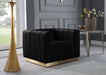 Meridian Furniture - Marlon Velvet Chair in Black - 603Black-C - GreatFurnitureDeal