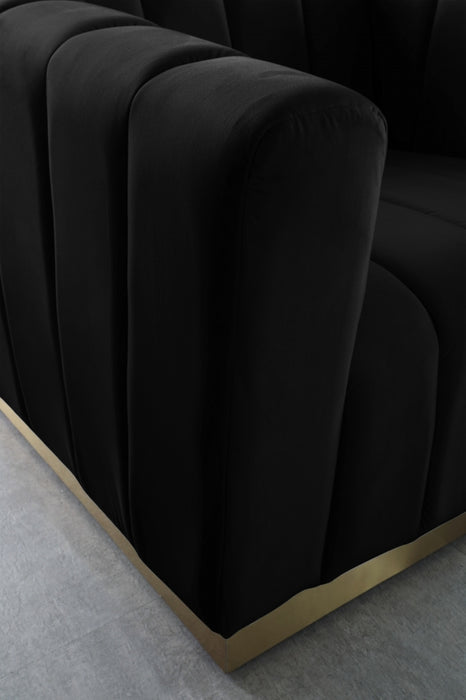 Meridian Furniture - Marlon Velvet Chair in Black - 603Black-C - GreatFurnitureDeal